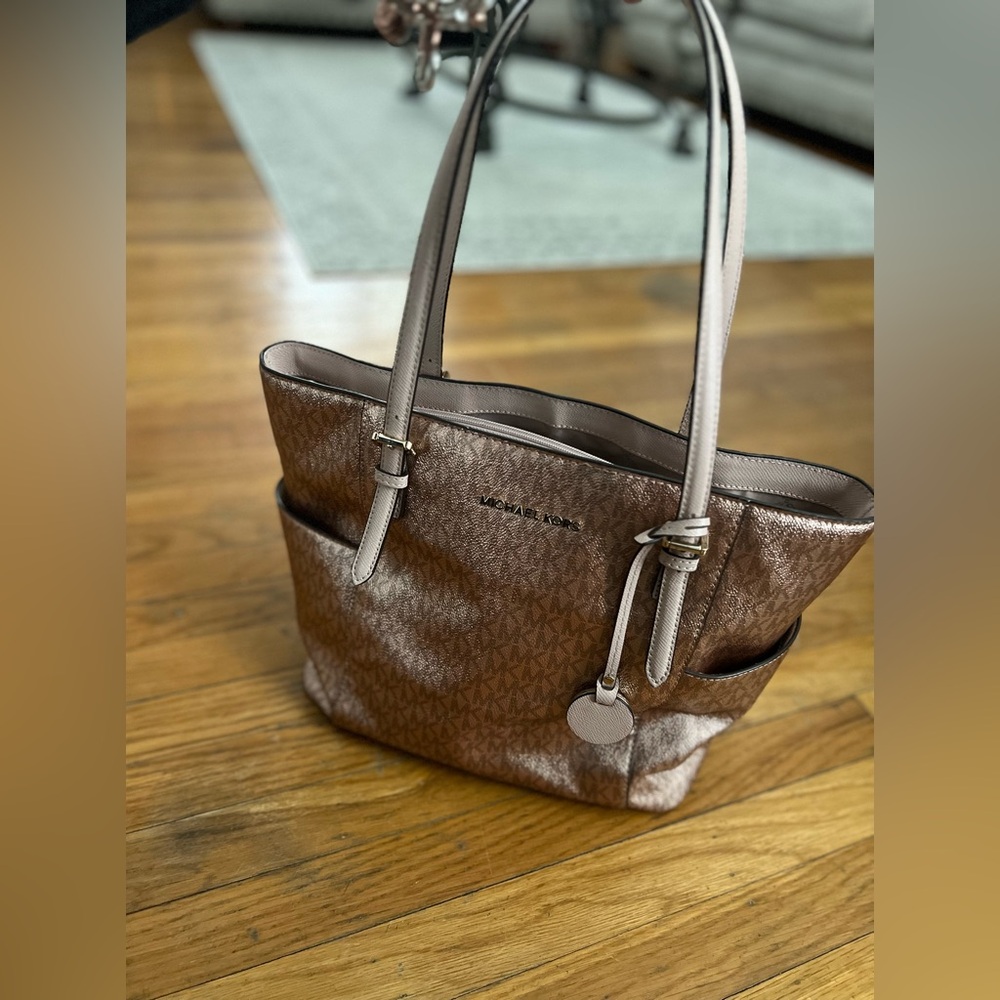 Michael Kors pink/gold large tote